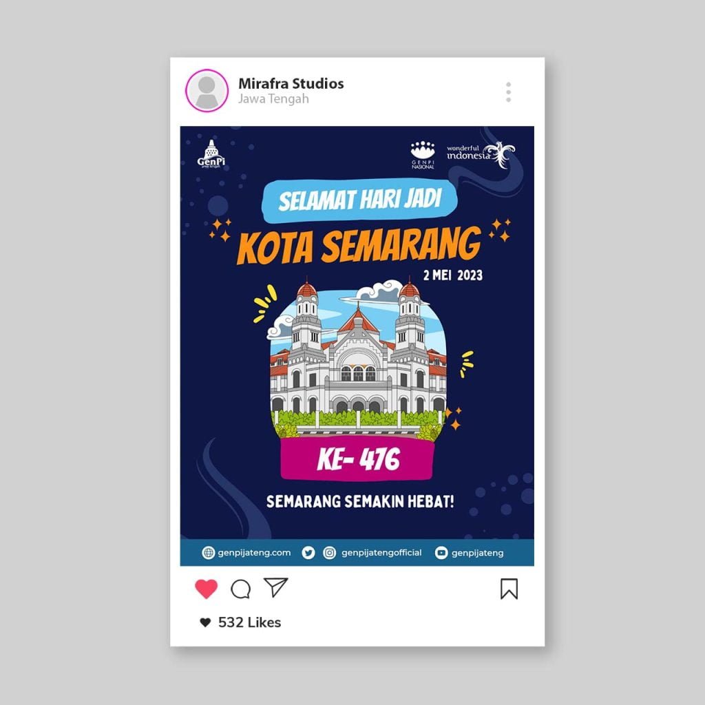 Desain Feed Instagram - Ucapan Hari Jadi Kota Semarang