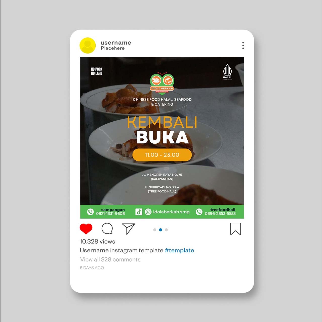 Desain Instagram Feed - Info Restoran