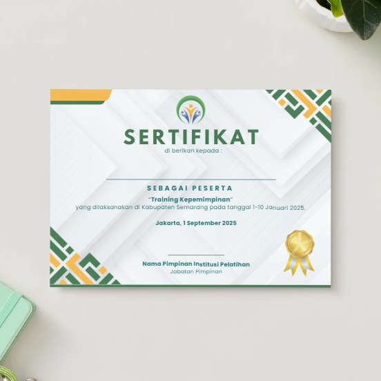 Jasa Desain Sertifikat Pelatihan