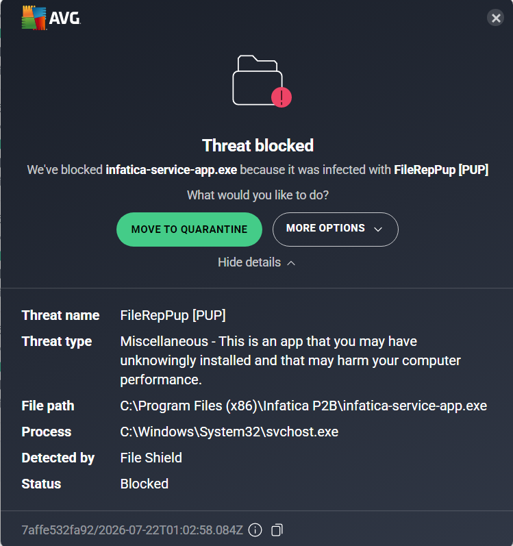 AVG mendeteksi dan memblokir aplikasi PUP hasil install sembarangan di Windows
